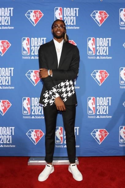 Isaiah Jackson arrives to the 2021 NBA Draft on July 29, 2021 at the Barclays Center, New York. NOTE TO USER: User expressly acknowledges and agrees...