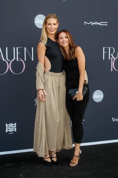 Sarah Brandner and Mandy Capristo attend Frauen 100 at Hotel De Rome on July 29, 2021 in Berlin, Germany.