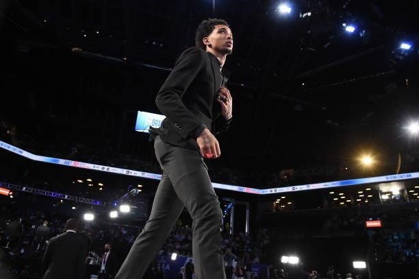 James Bouknight walks the runway after being selected number eleven overall during the 2021 NBA Draft on July 29, 2021 at Barclays Center in...