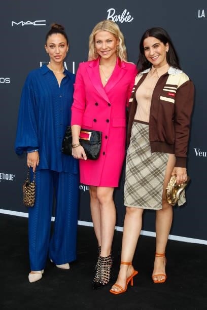 Vildan Cirpan, Valentina Pahde and Chryssanthi Kavazi attend Frauen 100 at Hotel De Rome on July 29, 2021 in Berlin, Germany.