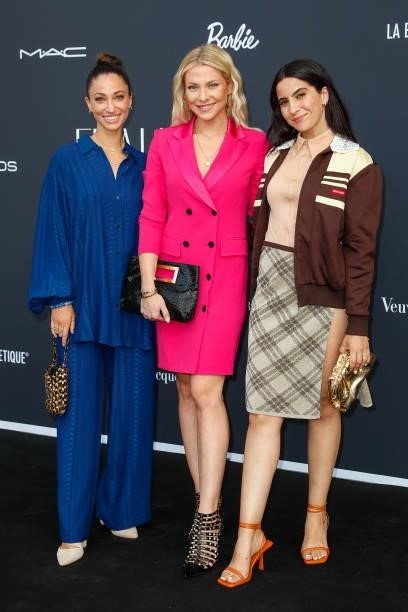 Vildan Cirpan, Valentina Pahde and Chryssanthi Kavazi attend Frauen 100 at Hotel De Rome on July 29, 2021 in Berlin, Germany.