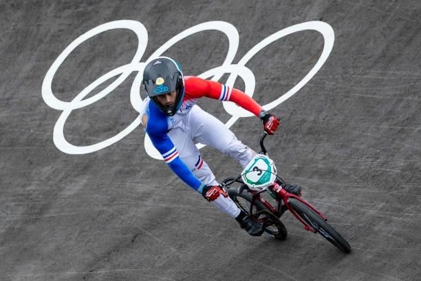 Sylvain Andre of France compete during the Men's BMX Racing Run on day seven of the Tokyo 2020 Olympic Games at Ariake Urban Sports Park on July 30,...