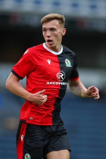 Hayden Carter of Blackburn Rovers during the Pre-Season Friendly match between Blackburn Rovers and Leeds United at Ewood Park on July 28, 2021 in...