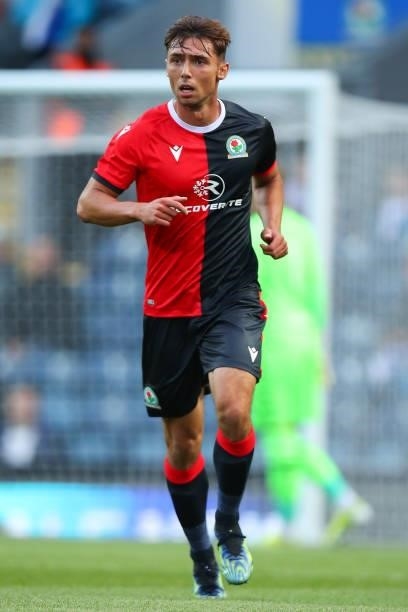 Harry Pickering of Blackburn Rovers during the Pre-Season Friendly match between Blackburn Rovers and Leeds United at Ewood Park on July 28, 2021 in...