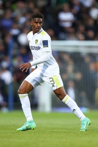 Junior Firpo of Leeds United during the Pre-Season Friendly match between Blackburn Rovers and Leeds United at Ewood Park on July 28, 2021 in...