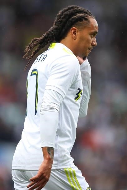 Helder Costa of Leeds United during the Pre-Season Friendly match between Blackburn Rovers and Leeds United at Ewood Park on July 28, 2021 in...