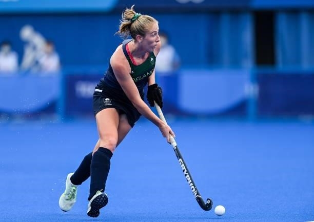 Tokyo , Japan - 30 July 2021; Sarah Hawkshaw of Ireland during the women's pool A group stage match between Ireland and India at the Oi Hockey...
