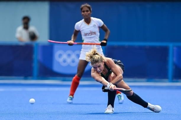 Tokyo , Japan - 30 July 2021; Chloe Watkins of Ireland during the women's pool A group stage match between Ireland and India at the Oi Hockey Stadium...