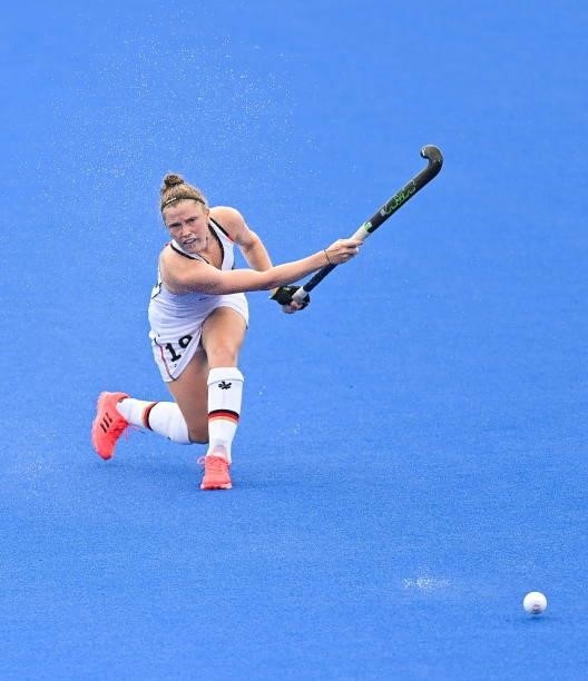Tokyo , Japan - 30 July 2021; Maike Schaunig of Germany during the women's pool A group stage match between South Africa and Germany at the Oi Hockey...