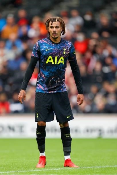 Dele Alli of Tottenham Hotspur during the Pre-Season Friendly match between Milton Keynes Dons and Tottenham Hotspur at Stadium MK on July 28, 2021...