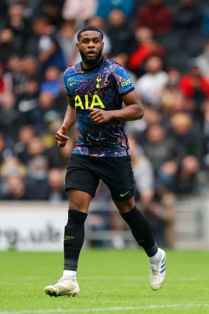 Japhet Tanganga of Tottenham Hotspur during the Pre-Season Friendly match between Milton Keynes Dons and Tottenham Hotspur at Stadium MK on July 28,...
