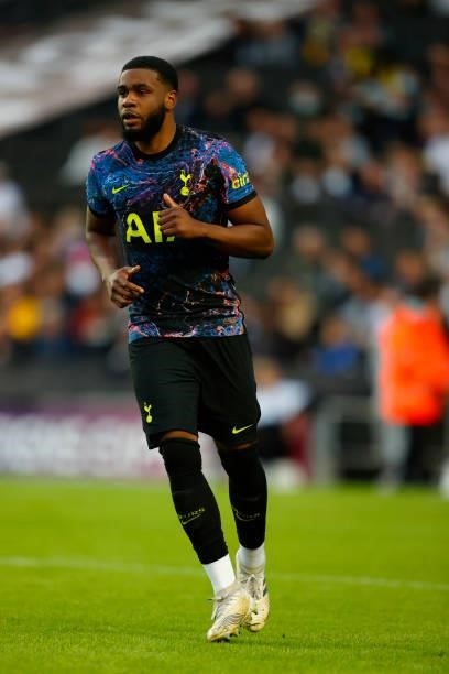 Japhet Tanganga of Tottenham Hotspur during the Pre-Season Friendly match between Milton Keynes Dons and Tottenham Hotspur at Stadium MK on July 28,...