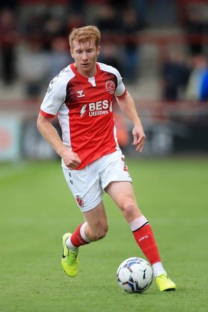 Brad Halliday of Fleetwood Town in action during the Pre-Season Friendly match between Fleetwood Town and Leeds United at Highbury Stadium on July...