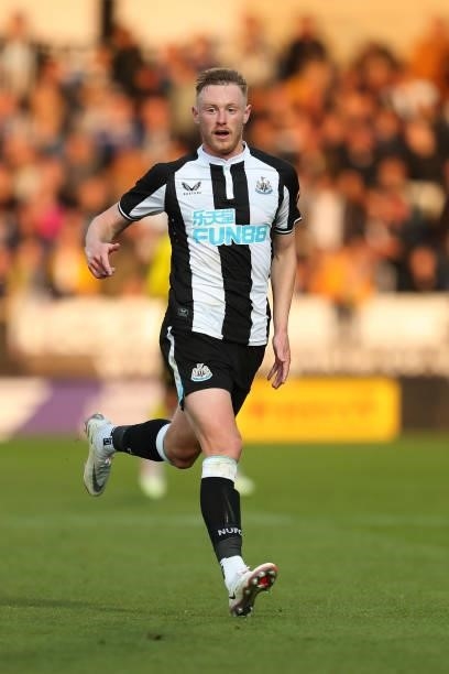 Sean Longstaff of Newcastle United during the pre season friendly between Burton Albion and Newcastle United at Pirelli Stadium on July 30, 2021 in...