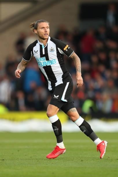 Jeff Hendrick of Newcastle United during the pre season friendly between Burton Albion and Newcastle United at Pirelli Stadium on July 30, 2021 in...