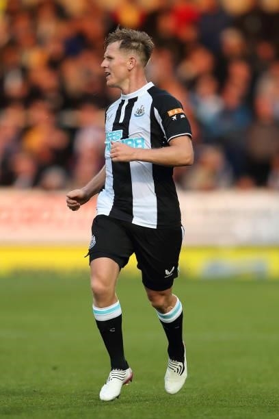 Matt Ritchie of Newcastle United during the pre season friendly between Burton Albion and Newcastle United at Pirelli Stadium on July 30, 2021 in...