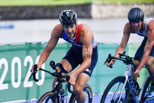 Vincent LUIS of France during the Triathlon Mixed Relay at Odaiba Marine Park on July 31, 2021 in Tokyo, Japan.
