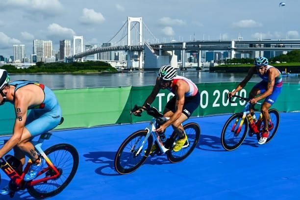 Dorian CONINX of France during the Triathlon Mixed Relay at Odaiba Marine Park on July 31, 2021 in Tokyo, Japan.