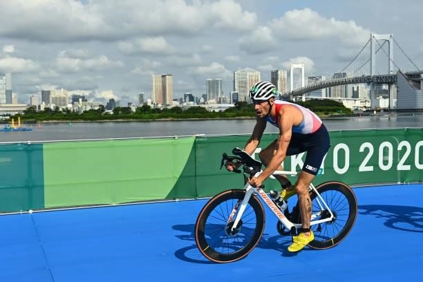 Dorian CONINX of France during the Triathlon Mixed Relay at Odaiba Marine Park on July 31, 2021 in Tokyo, Japan.