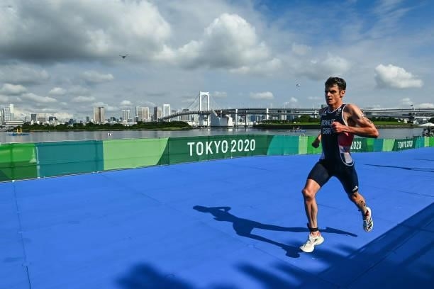 Jonathan BROWNLEE of Great Britain during the Triathlon Mixed Relay at Odaiba Marine Park on July 31, 2021 in Tokyo, Japan.