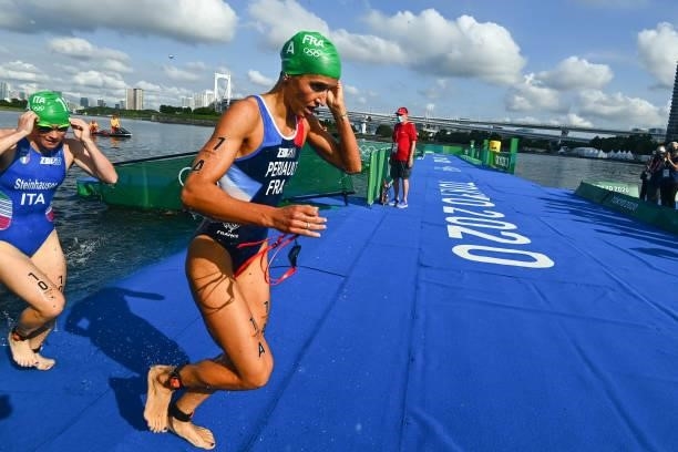 Leonie PIERAULT of France during the Triathlon Mixed Relay at Odaiba Marine Park on July 31, 2021 in Tokyo, Japan.