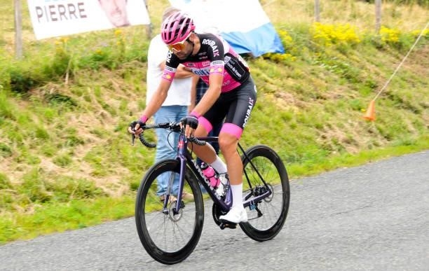 Julien Antomarchi of Xelliss - Roubaix Lille Metropole at col de Portes during the Stage 2 of Tour de l'Ain from Lagnieu to Saint-Vulbas on July 30,...