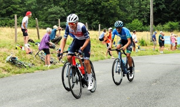Michel Ries of Trek - Segafredo at col de Portes during the Stage 2 of Tour de l'Ain from Lagnieu to Saint-Vulbas on July 30, 2021 in Saint-Vulbas,...