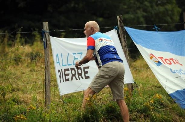 Pierre Latour's father at col de Portes during the Stage 2 of Tour de l'Ain from Lagnieu to Saint-Vulbas on July 30, 2021 in Saint-Vulbas, France.
