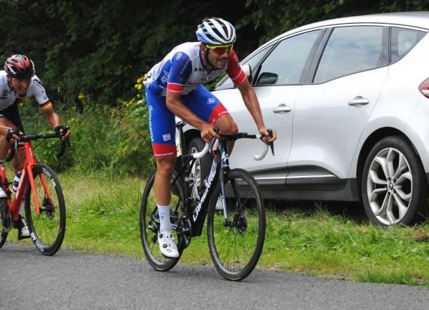 Olivier Le Gac of Fdj at col de Portes during the Stage 2 of Tour de l'Ain from Lagnieu to Saint-Vulbas on July 30, 2021 in Saint-Vulbas, France.