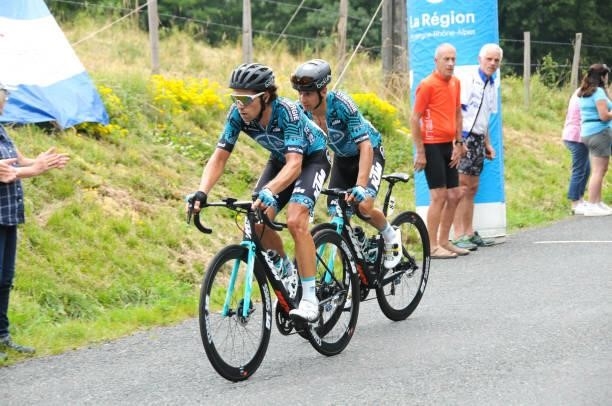Jonas Van Genechten and Bryan Coquard of B&B hotels / Ktm at col de Portes during the Stage 2 of Tour de l'Ain from Lagnieu to Saint-Vulbas on July...