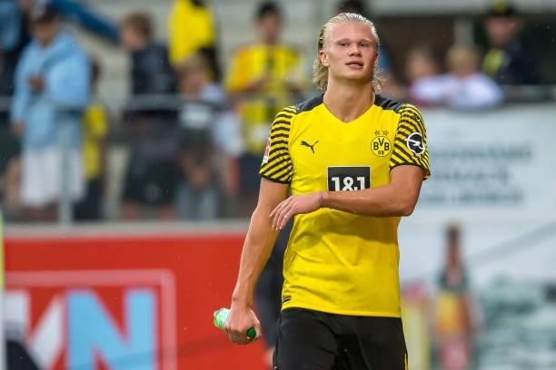Erling Haaland of Borussia Dortmund Looks on during the Preseason Friendly Match between Borussia Dortmund and FC Bologna at CASHPOINT Arena on July...