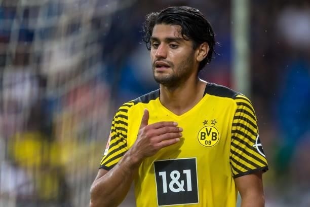 Mahmoud Dahoud of Borussia Dortmund gestures during the Preseason Friendly Match between Borussia Dortmund and FC Bologna at CASHPOINT Arena on July...