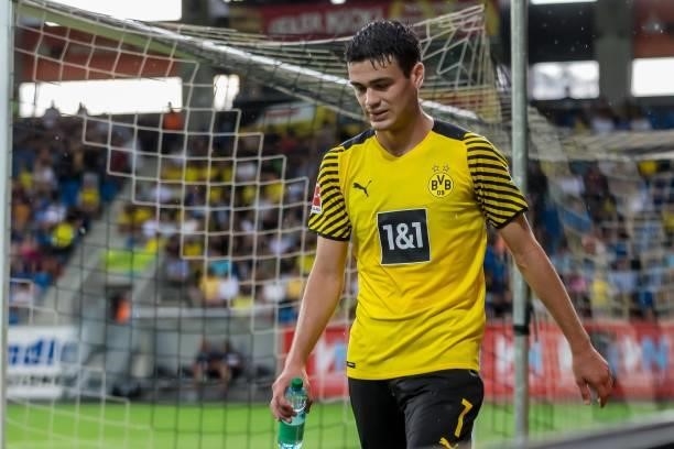Giovanni Reyna of Borussia Dortmund Looks on during the Preseason Friendly Match between Borussia Dortmund and FC Bologna at CASHPOINT Arena on July...