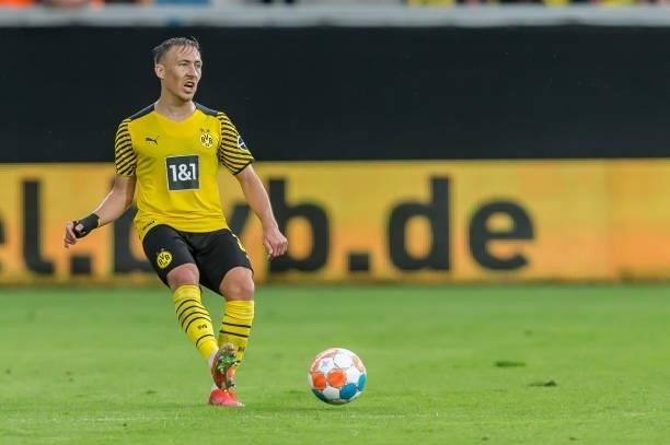 Felix Passlack of Borussia Dortmund controls the Ball during the Preseason Friendly Match between Borussia Dortmund and FC Bologna at CASHPOINT Arena...