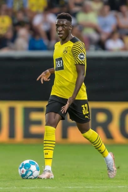 Abdoulaye of Borussia Dortmund controls the Ball during the Preseason Friendly Match between Borussia Dortmund and FC Bologna at CASHPOINT Arena on...