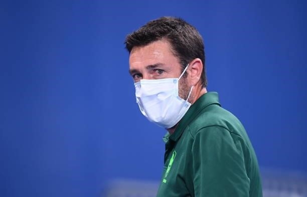 Tokyo , Japan - 31 July 2021; Ireland head coach Sean Dancer during the women's pool A group stage match between Great Britain and Ireland at the Oi...
