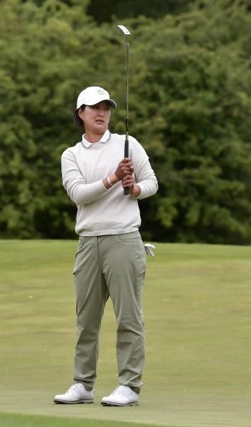 Min Seo Kwak on the 16th during Day Three of The ISPS HANDA World Invitational at Galgorm Spa & Golf Resort on July 31, 2021 in Ballymena, United...