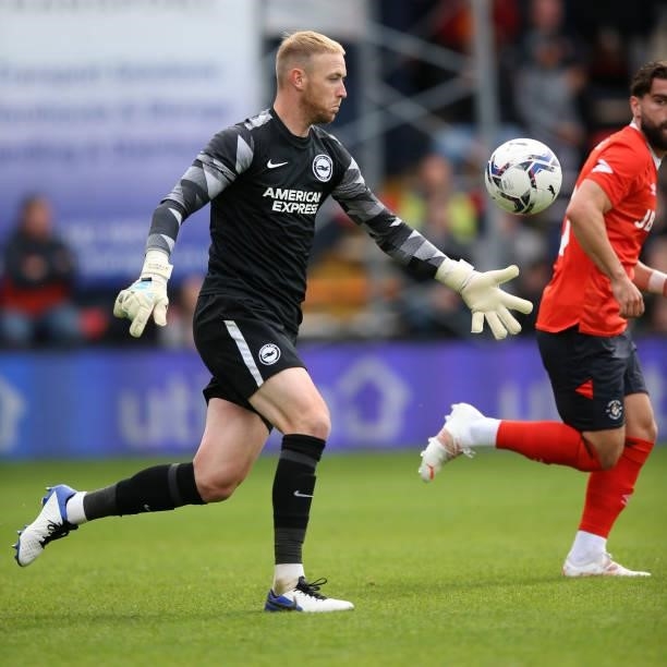 Brighton goalkeeper Jason Steele during the pre-season friendly match between Luton Town and Brighton & Hove Albion at Kenilworth Road on July 31,...