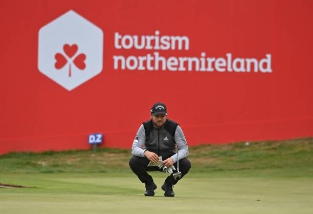 Jordan Smith of England on the 18th green during Day Three of The ISPS HANDA World Invitational at Galgorm Spa & Golf Resort on July 31, 2021 in...