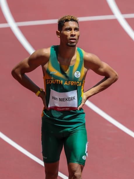 Wayde van Niekerk of South Africa, World and Olympic record holder in the mens 400m, after he ran in the heats in the mens 400m during the Athletics...