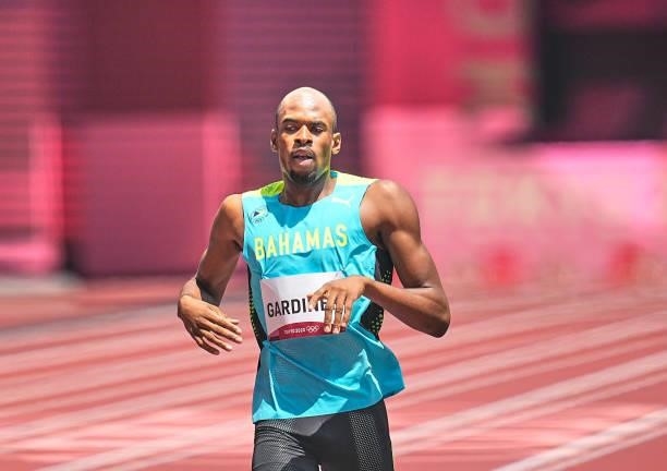 Steven Gardiner from Bahamas during 400m meter for menat the Tokyo Olympics, Tokyo Olympic stadium, Tokyo, Japan on August 1, 2021.