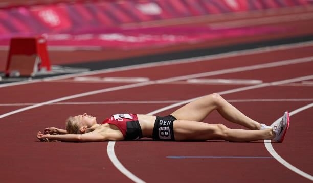 Anna Emilie møller from Denmark during 3000 meter steeplechase for women at the Tokyo Olympics, Tokyo Olympic stadium, Tokyo, Japan on August 1, 2021.