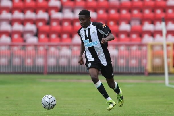 Matt Bondswell of Newcastle United in action during the Pre-season Friendly match between Gateshead and Newcastle United at the Gateshead...