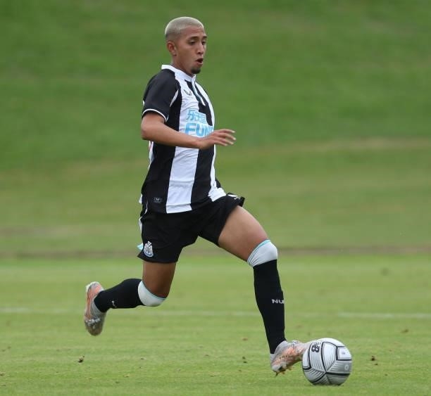 Rodrigo Vilca of Newcastle United in action during the Pre-season Friendly match between Gateshead and Newcastle United at the Gateshead...