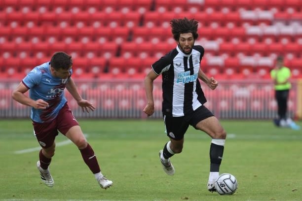 Remi Savage of Newcastle United in action during the Pre-season Friendly match between Gateshead and Newcastle United at the Gateshead International...