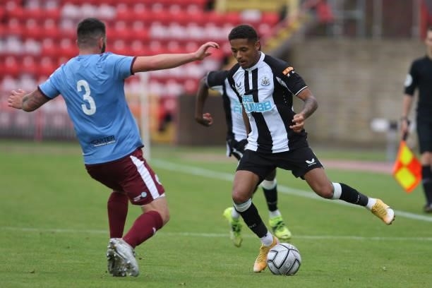 Adam Wilson of Newcastle United in action during the Pre-season Friendly match between Gateshead and Newcastle United at the Gateshead International...
