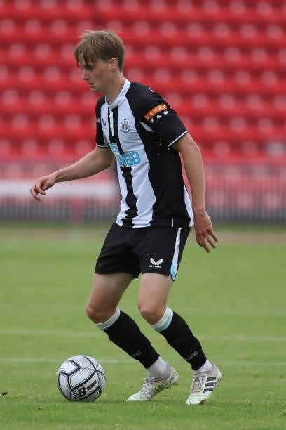Lucas de Bolle of Newcastle United in action during the Pre-season Friendly match between Gateshead and Newcastle United at the Gateshead...