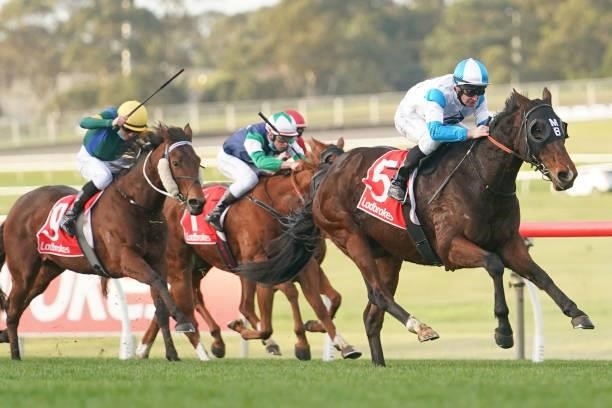 He's The Real Deel ridden by Brian Higgins wins the Ladbrokes Punter Assist Handicap at Ladbrokes Park Lakeside Racecourse on August 01, 2021 in...