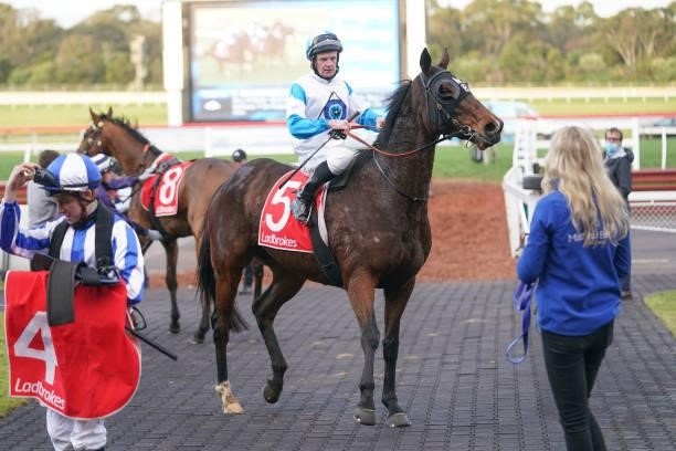 He's The Real Deel ridden by Brian Higgins returns to the mounting yard after winning the Ladbrokes Punter Assist Handicap at Ladbrokes Park Lakeside...
