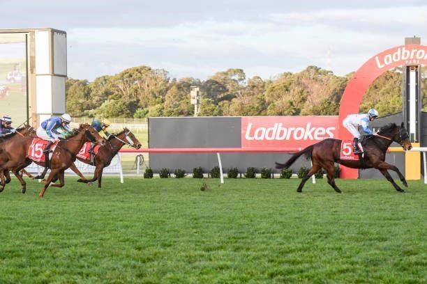 He's The Real Deel ridden by Brian Higgins wins the Ladbrokes Punter Assist Handicap at Ladbrokes Park Lakeside Racecourse on August 01, 2021 in...